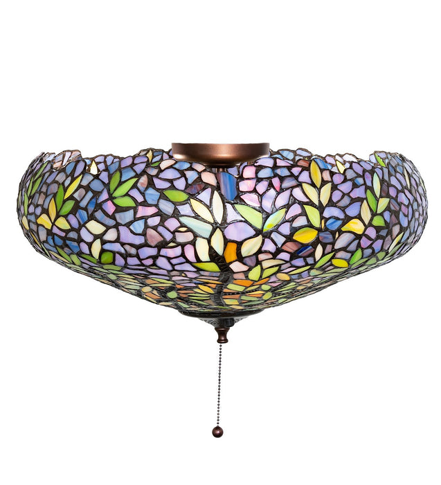 Meyda Tiffany 263231 Three Light Fan Light Fixture, Antique,Mahogany Bronze