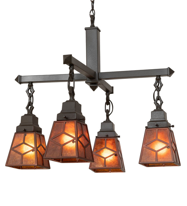 Meyda Tiffany 28277 Four Light Chandelier, Mahogany Bronze