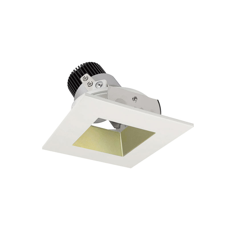 Nora Lighting NIO-4SDSQ30QCHMPW LED Adjustable Reflector, Champagne Haze Reflector / Matte Powder White Flange