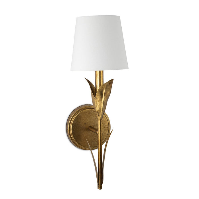 Regina Andrew 15-1218GLD One Light Wall Sconce, Antique Gold Leaf