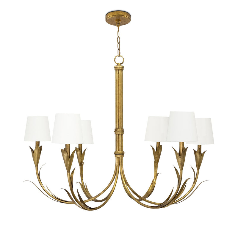 Regina Andrew 16-1416GLD Six Light Chandelier, Antique Gold Leaf