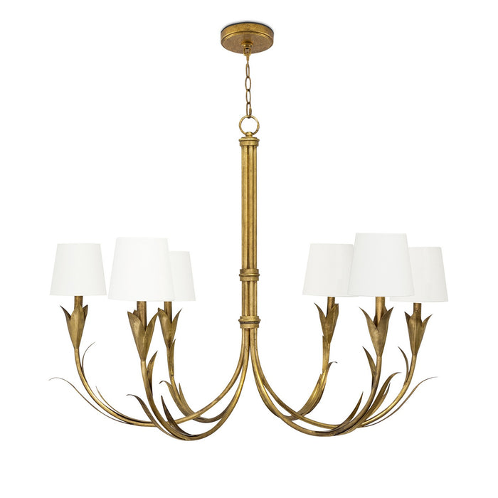 Regina Andrew 16-1416GLD Six Light Chandelier, Antique Gold Leaf