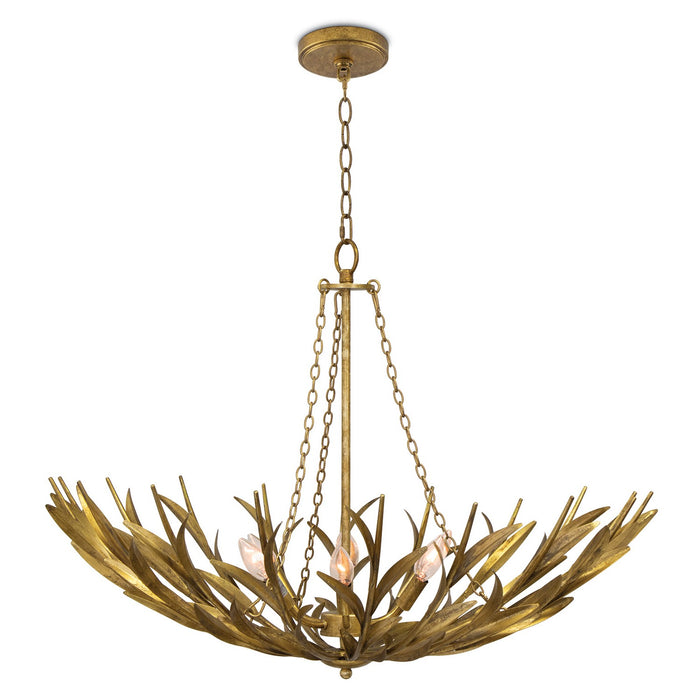 Regina Andrew 16-1420GLD Six Light Chandelier, Antique Gold Leaf