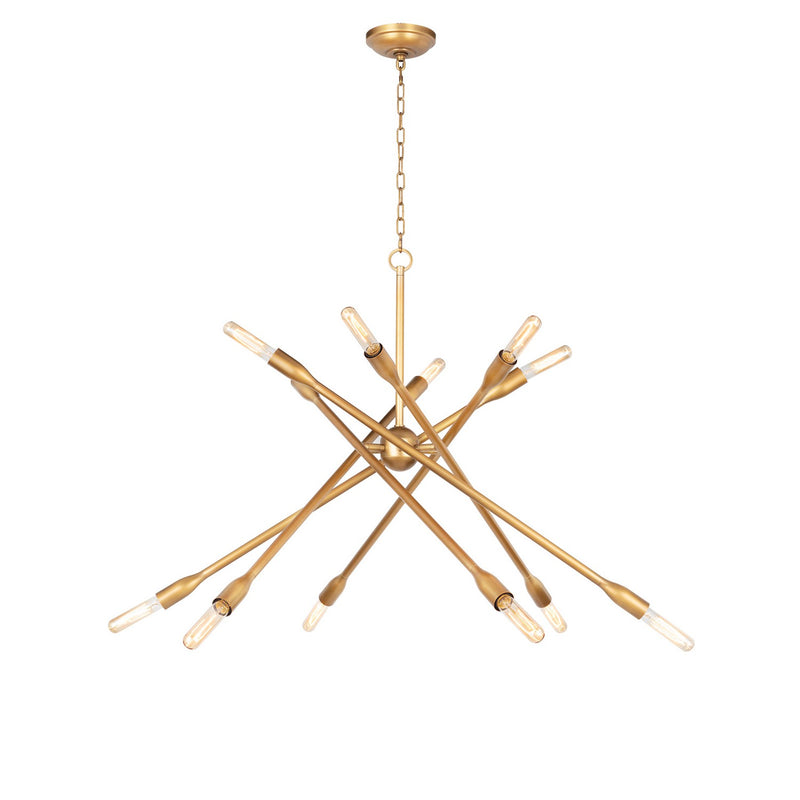 Regina Andrew 16-1425NB 12 Light Chandelier, Natural Brass