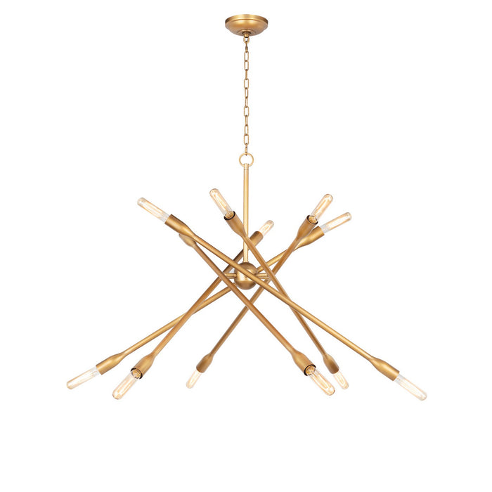 Regina Andrew 16-1425NB 12 Light Chandelier, Natural Brass