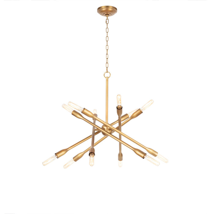 Regina Andrew 16-1428NB 12 Light Chandelier, Natural Brass