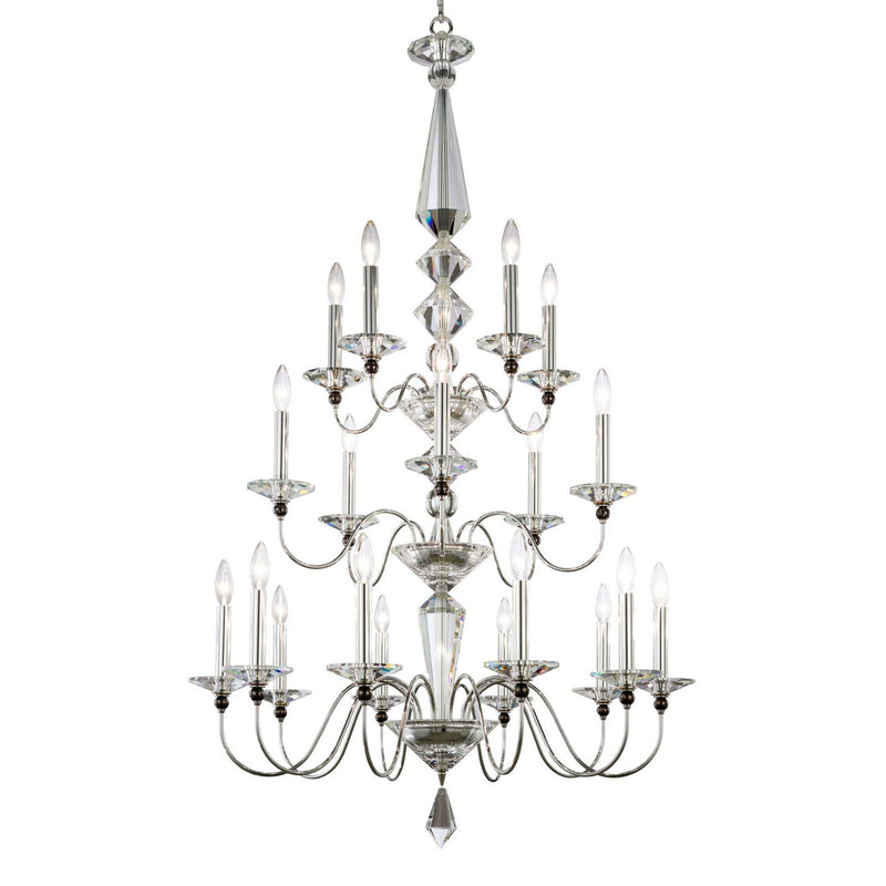 Schonbek 9698-40O 20 Light Chandelier, Polished Silver