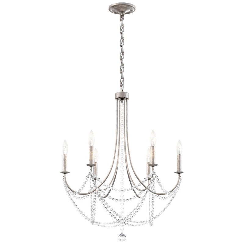 Schonbek RJ1006N-48O Six Light Chandelier, Antique Silver