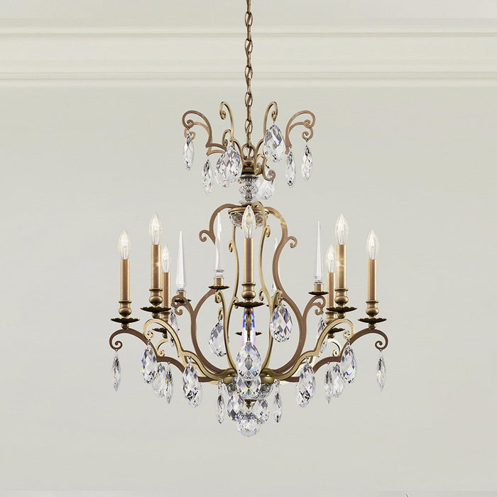 Schonbek RN3871N-23H Eight Light Chandelier, Etruscan Gold