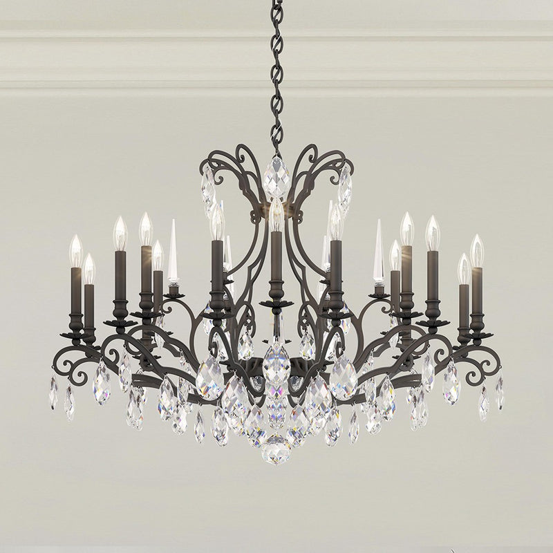 Schonbek RN3892N-51H 18 Light Chandelier, Black