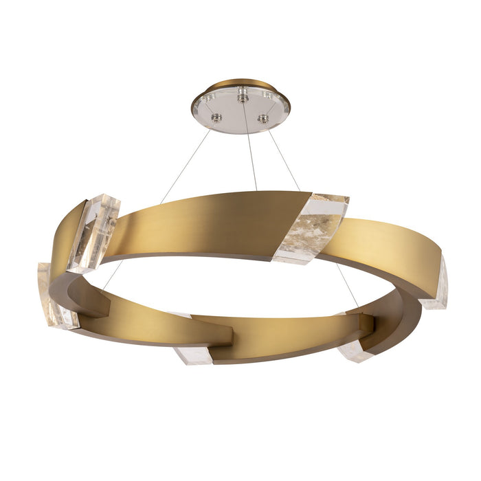 Schonbek S4844-700OH LED Pendant, Aged Brass