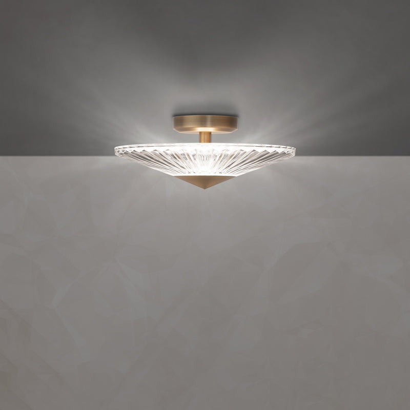 Schonbek S7216-700H LED Semi-Flush Mount, Aged Brass