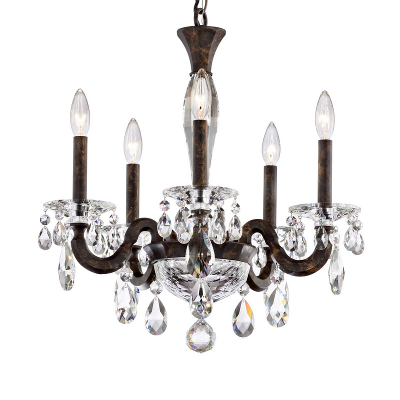 Schonbek S8605N-76R Five Light Chandelier, Heirloom Bronze