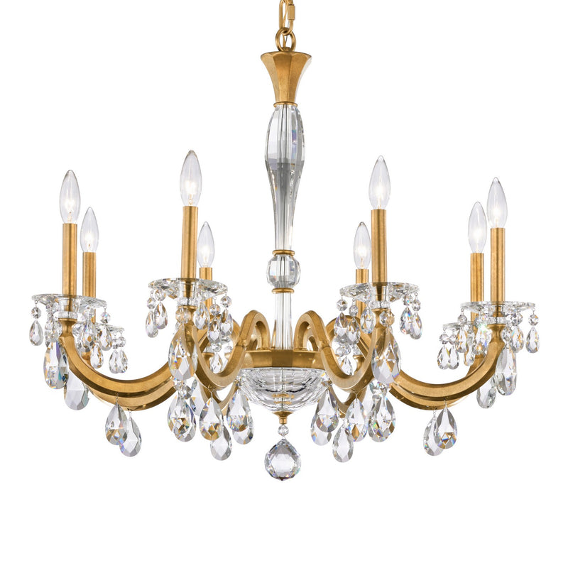 Schonbek S8608N-22R Eight Light Chandelier, Heirloom Gold