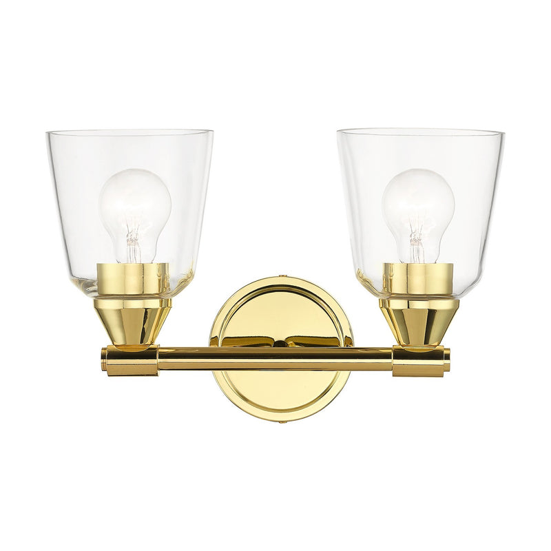 Livex Lighting 16782-02 Two Light Vanity Sconce, Polished Brass