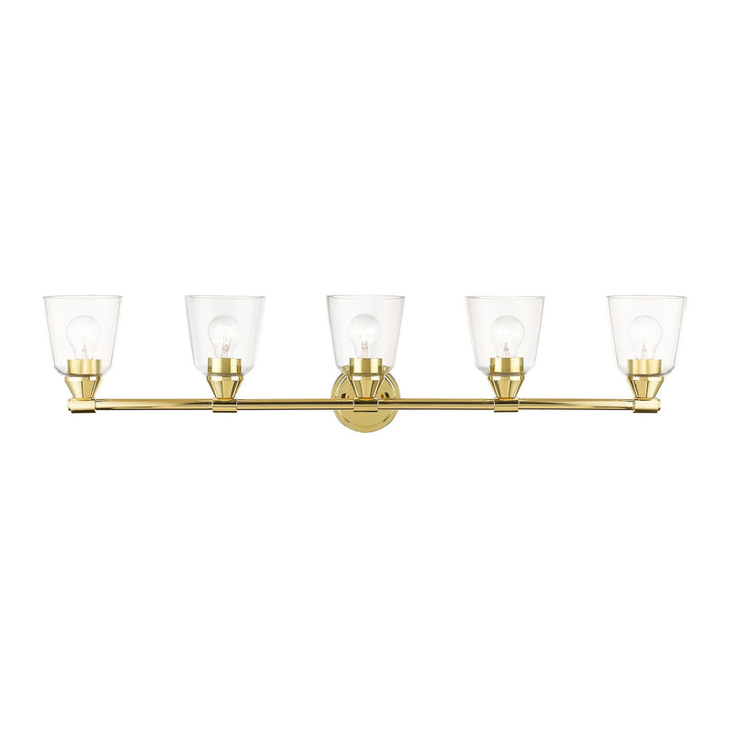 Livex Lighting 16785-02 Five Light Vanity Sconce, Polished Brass