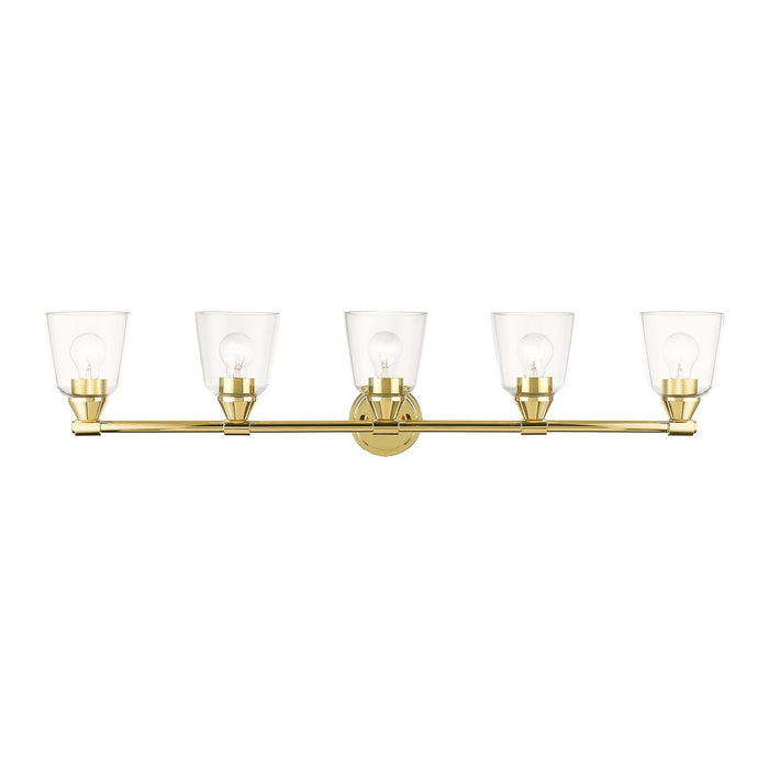 Livex Lighting 16785-02 Five Light Vanity Sconce, Polished Brass