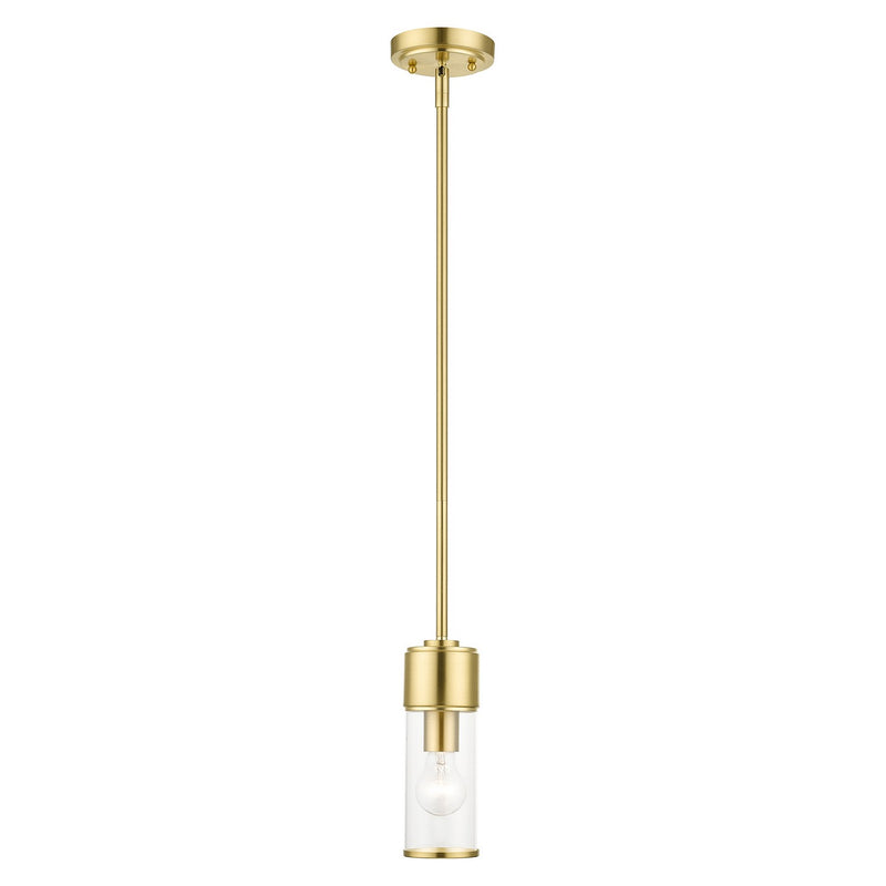 Livex Lighting 17140-12 One Light Mini Pendant, Satin Brass