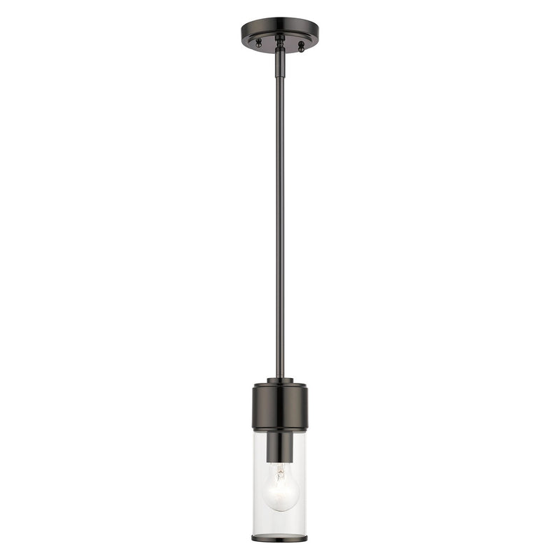 Livex Lighting 17140-46 One Light Mini Pendant, Black Chrome