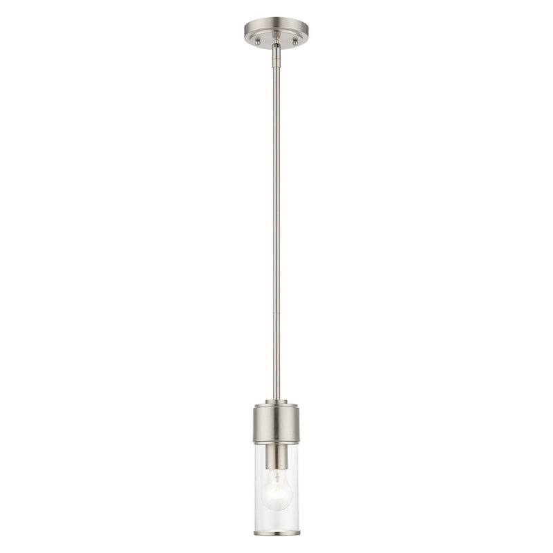 Livex Lighting 17140-91 One Light Mini Pendant, Brushed Nickel