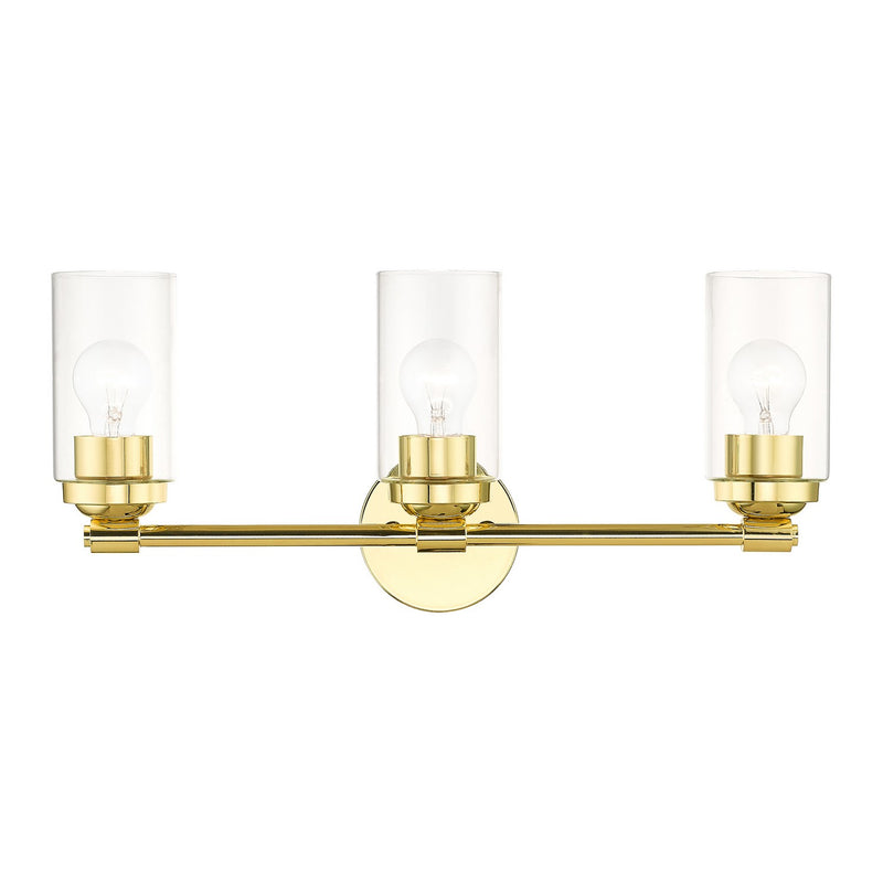 Livex Lighting 18083-02 Three Light Vanity Sconce, Polished Brass