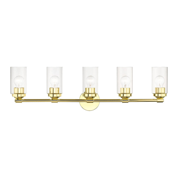 Livex Lighting 18085-02 Five Light Vanity Sconce, Polished Brass