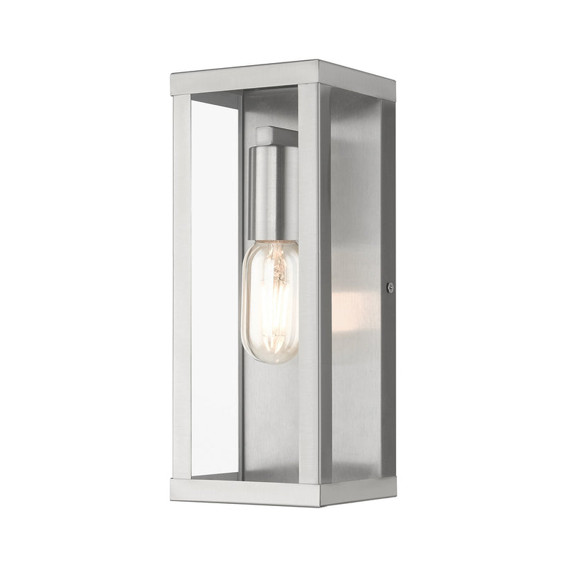 Livex Lighting 28032-91 One Light Outdoor Wall Lantern, Brushed Nickel