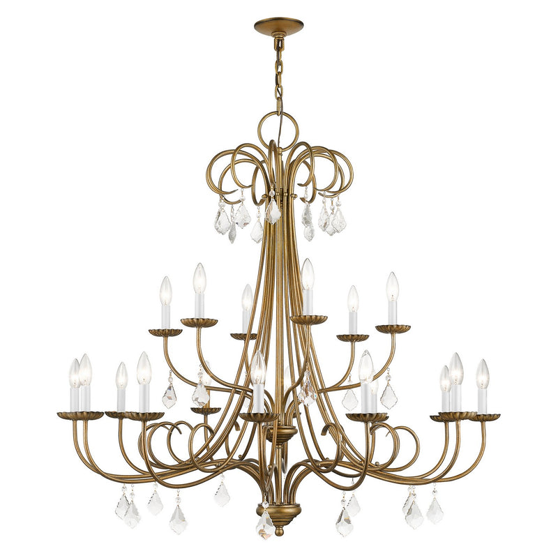 Livex Lighting 40870-48 18 Light Chandelier, Antique Gold Leaf