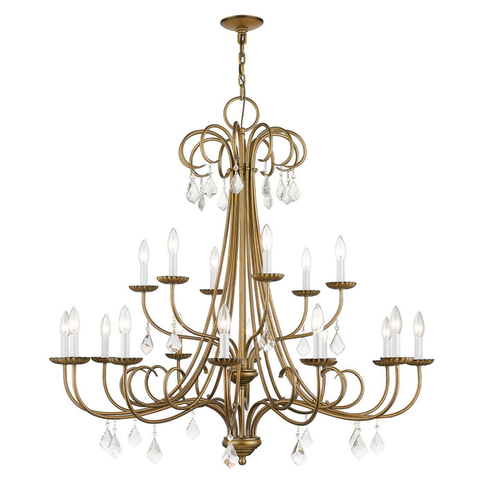 Livex Lighting 40870-48 18 Light Chandelier, Antique Gold Leaf