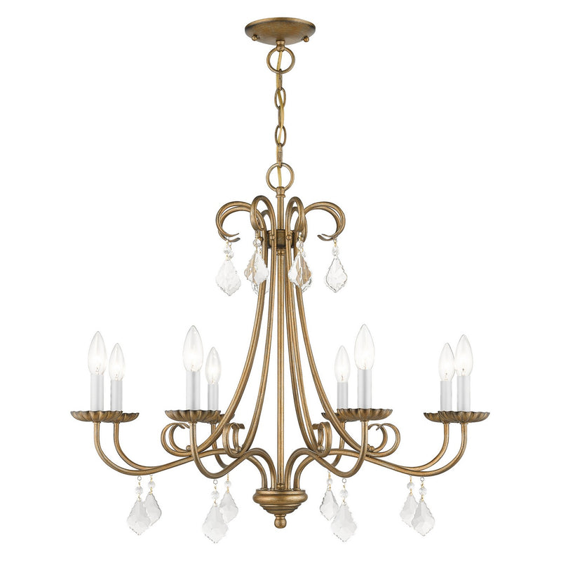 Livex Lighting 40878-48 Eight Light Chandelier, Antique Gold Leaf