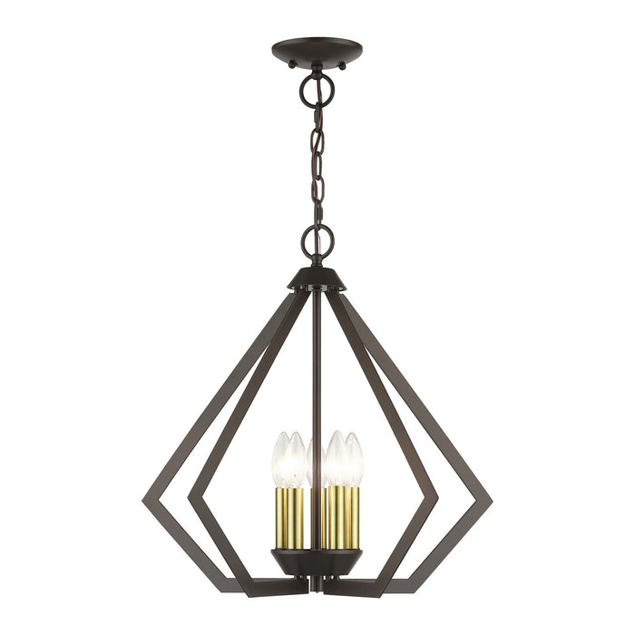 Livex Lighting 40925-92 Five Light Chandelier, English Bronze with Antique Brass