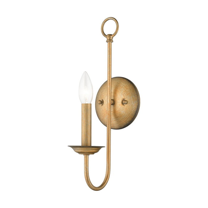 Livex Lighting 42681-48 One Light Wall Sconce, Antique Gold Leaf