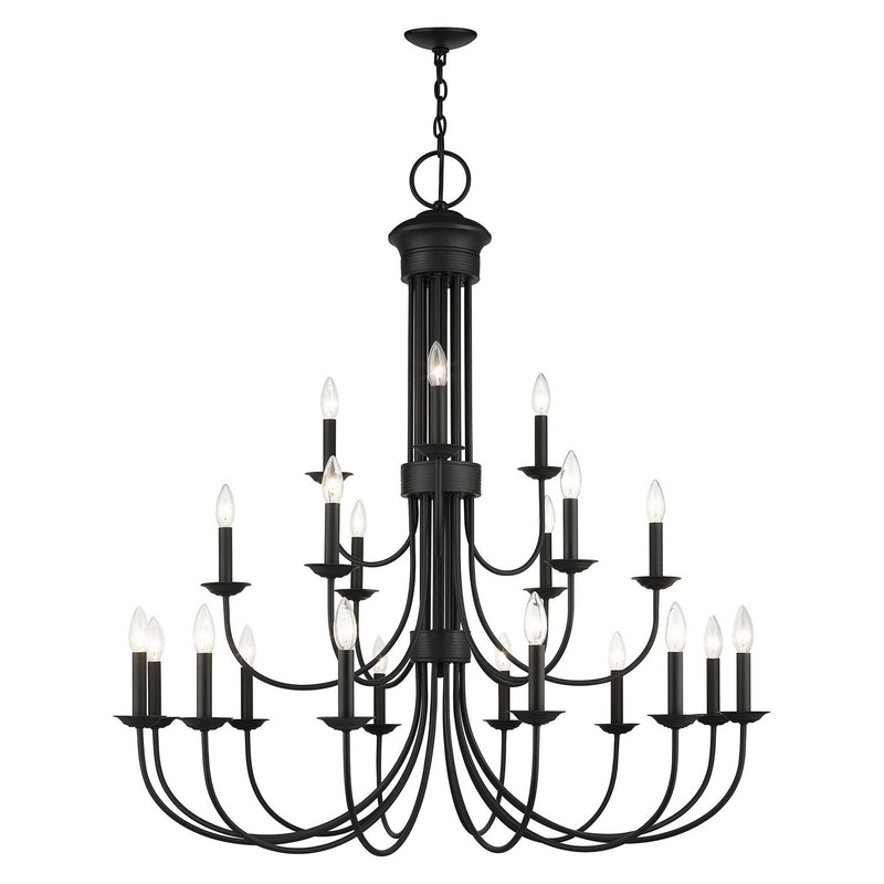Livex Lighting 42688-04 21 Light Chandelier, Black