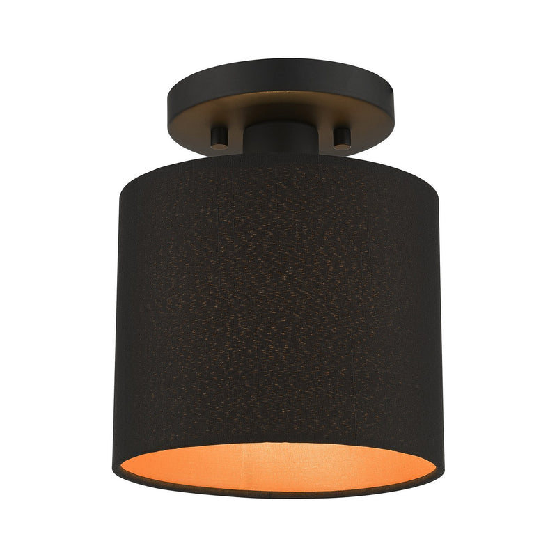 Livex Lighting 45084-04 One Light Semi-Flush Mount, Black