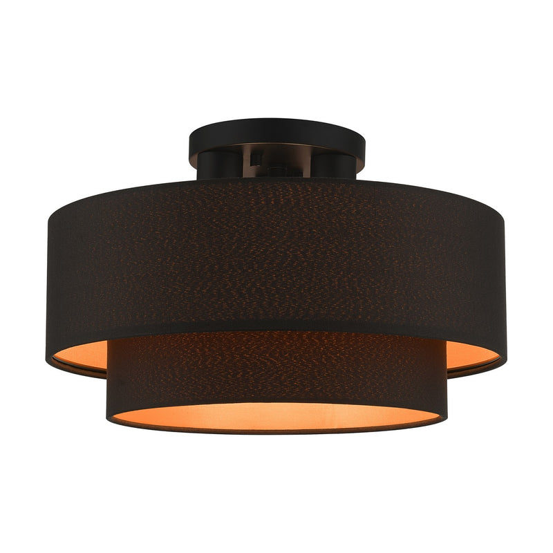 Livex Lighting 45614-04 Three Light Semi-Flush Mount, Black