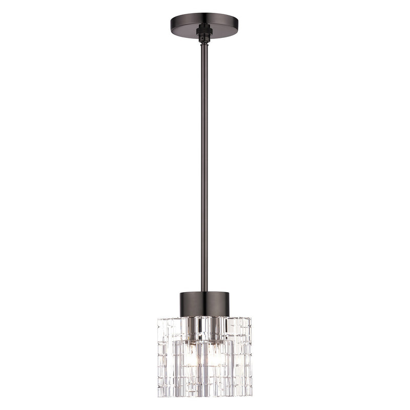 Livex Lighting 46181-46 One Light Semi-Flush Mount, Black Chrome