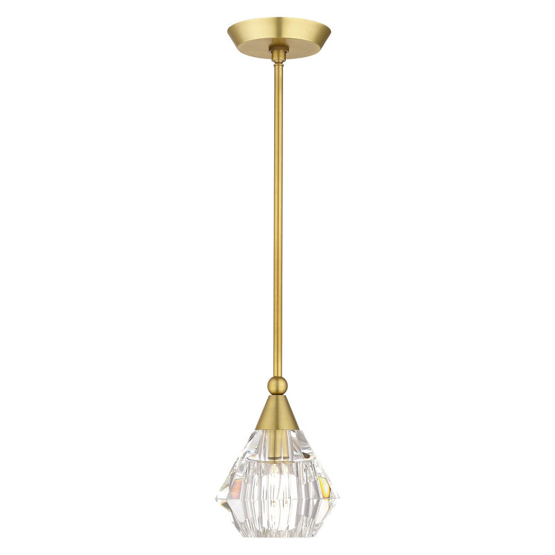 Livex Lighting 47071-08 One Light Pendant, Natural Brass