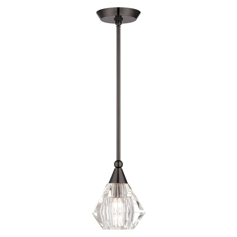 Livex Lighting 47071-46 One Light Pendant, Black Chrome