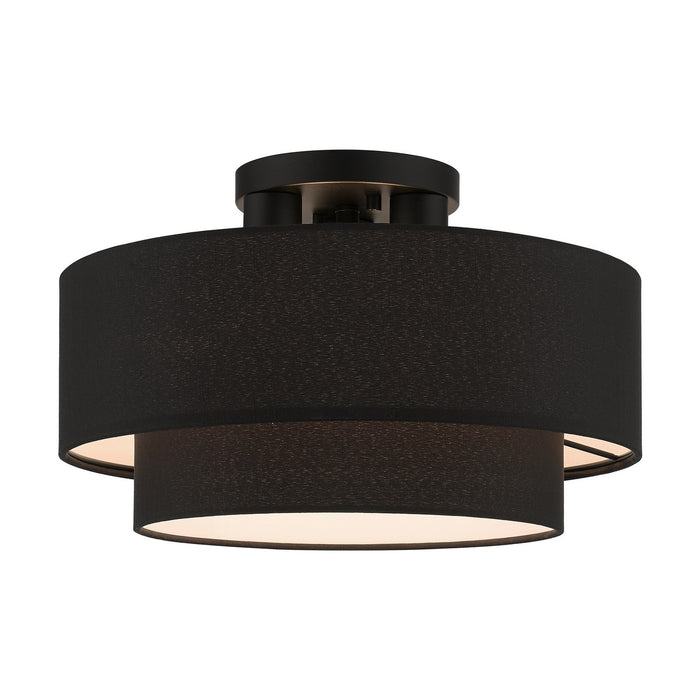 Livex Lighting 50272-04 Three Light Semi-Flush Mount, Black