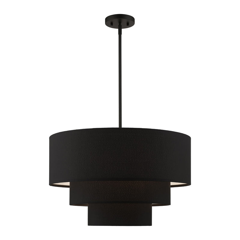 Livex Lighting 50274-04 Four Light Pendant Chandelier, Black