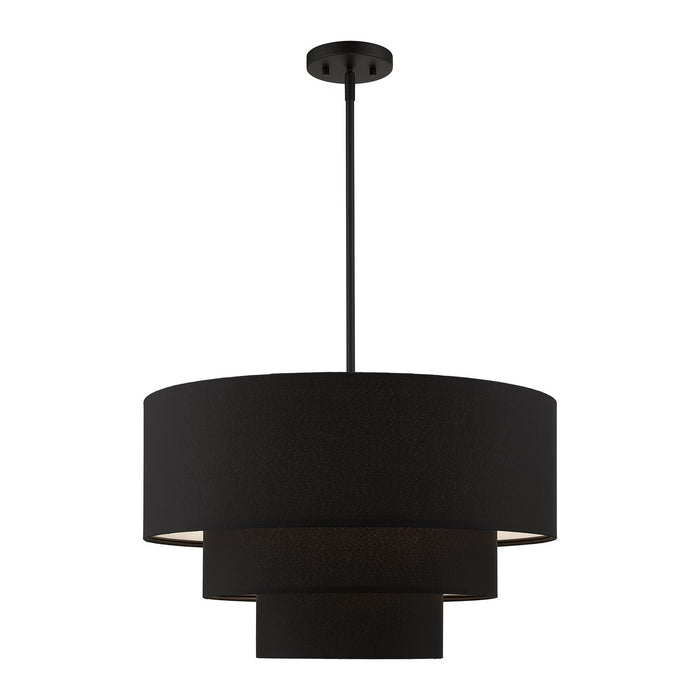 Livex Lighting 50274-04 Four Light Pendant Chandelier, Black