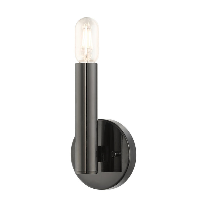 Livex Lighting 51131-46 One Light Wall Sconce, Black Chrome