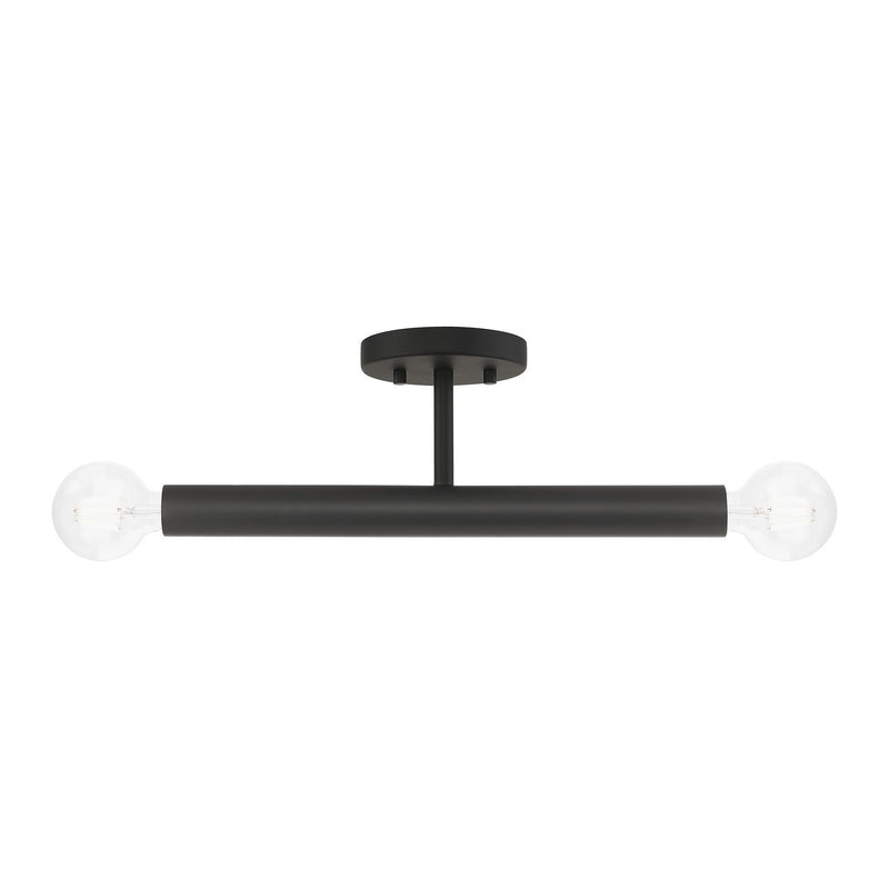 Livex Lighting 51139-04 Two Light Semi-Flush Mount, Black