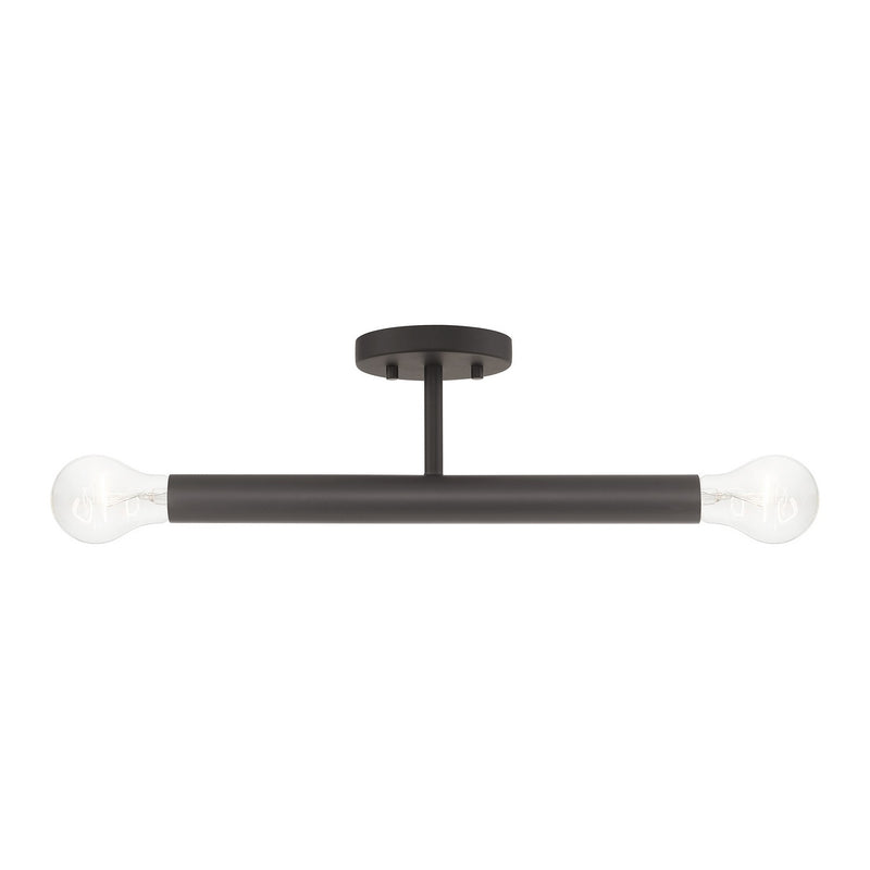 Livex Lighting 51139-07 Two Light Semi-Flush Mount, Bronze