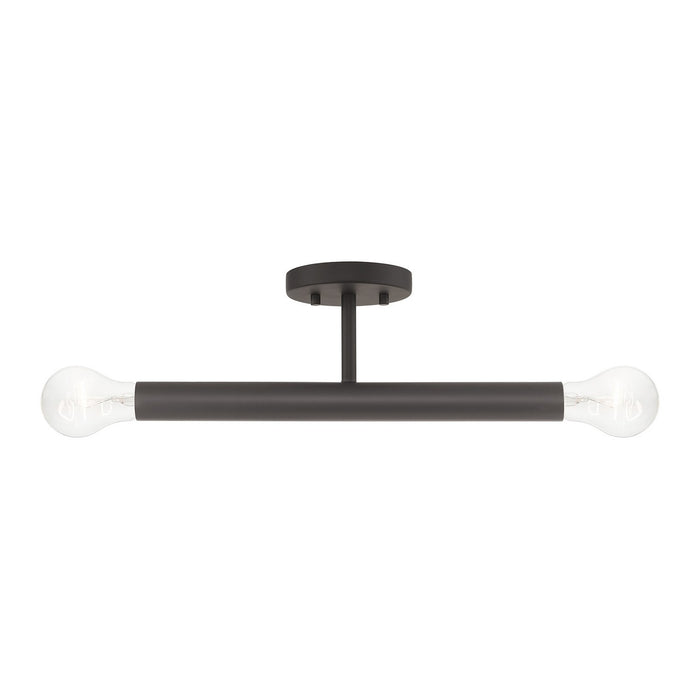 Livex Lighting 51139-07 Two Light Semi-Flush Mount, Bronze