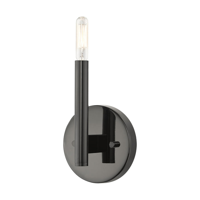 Livex Lighting 51171-46 One Light Wall Sconce, Black Chrome