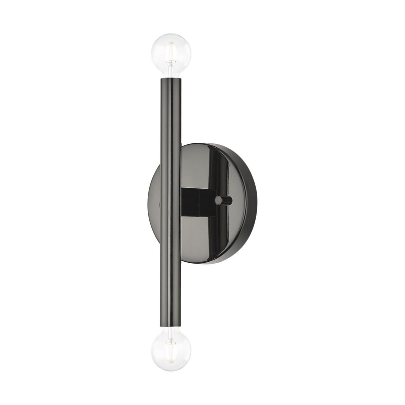 Livex Lighting 51172-46 Two Light Wall Sconce, Black Chrome