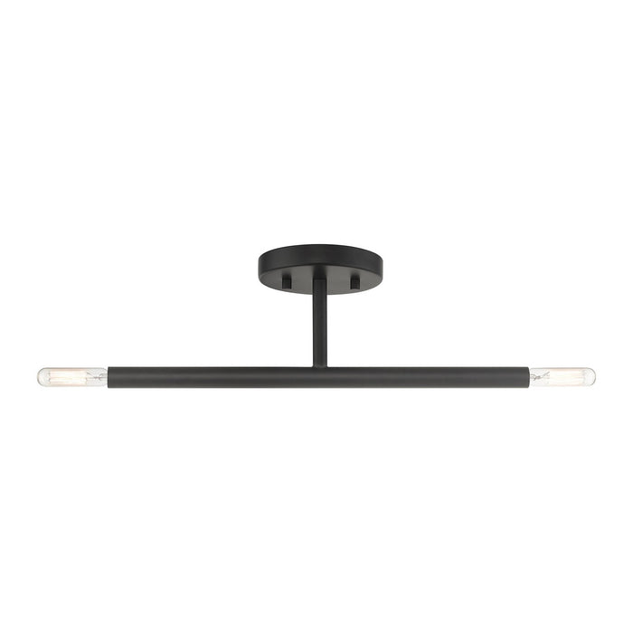 Livex Lighting 51179-04 Two Light Semi-Flush Mount, Black