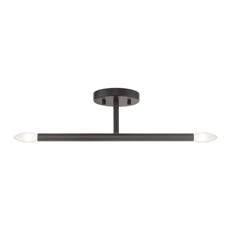 Livex Lighting 51179-07 Two Light Semi-Flush Mount, Bronze