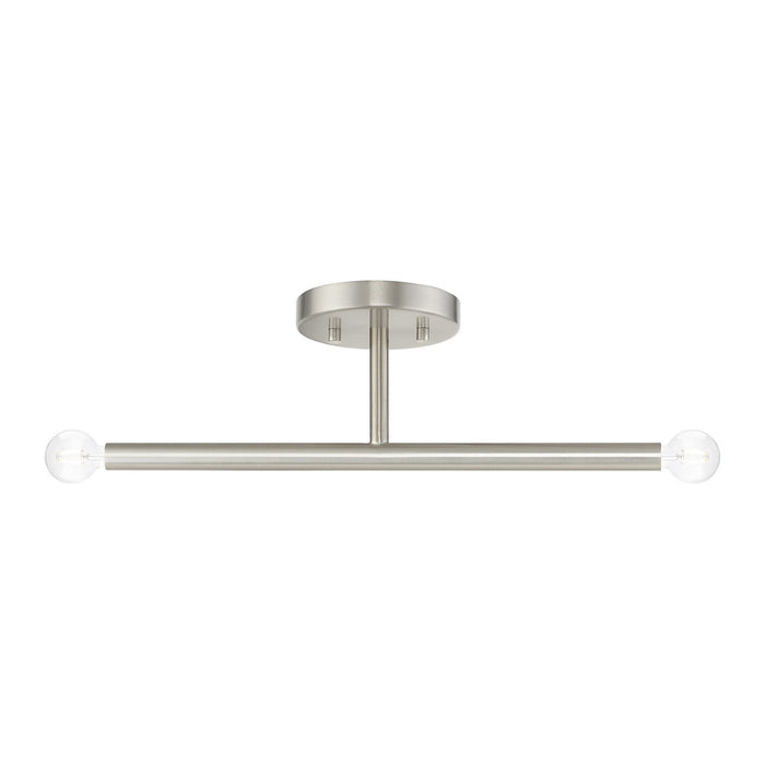 Livex Lighting 51179-91 Two Light Semi-Flush Mount, Brushed Nickel